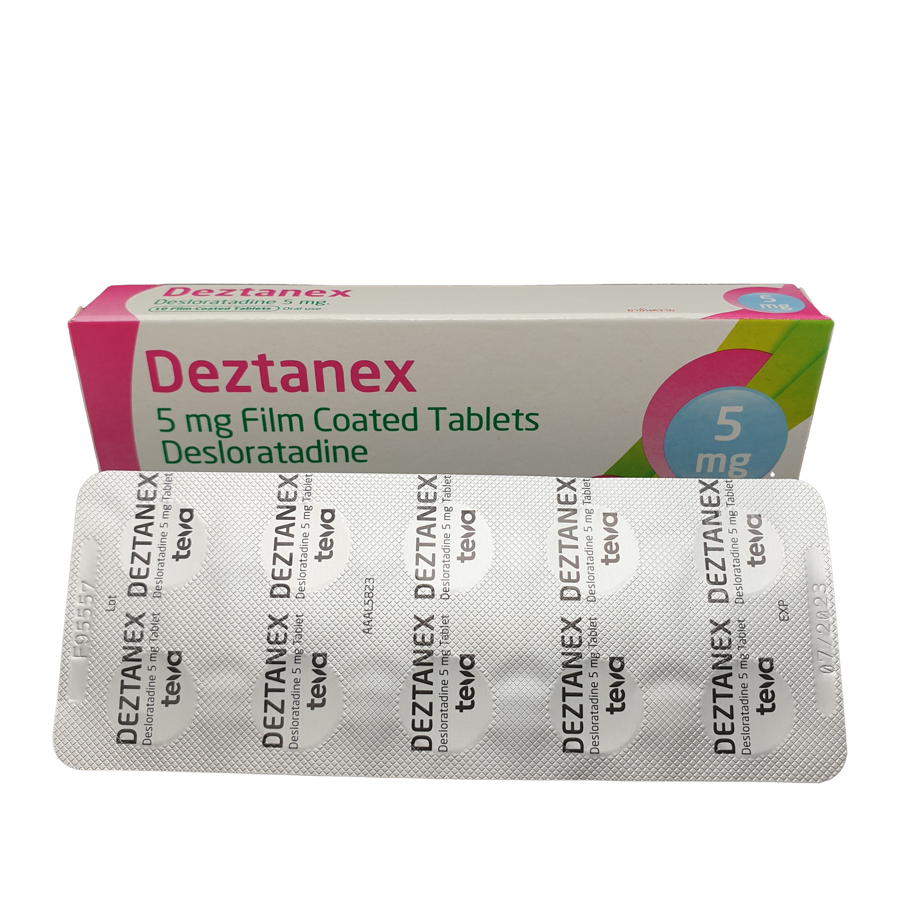 Goodwill vinter Antibiotika Deztanex 5mg 1x10s (desloratadine สูตร Aerius TEVA) ซื้อเยอะ (กล่อง) รหัส  953/1